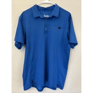 Arcteryx Men Polo Shirt Size L Blue Short Sleeve Stretch Collared Golf Outdoor